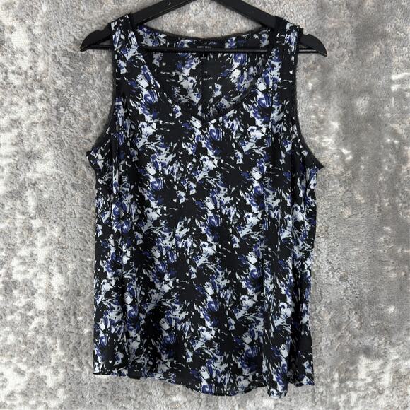 Simply Vera Want Size L Abstract V NEck Top Casual Sleeveless Pullover - Picture 1 of 9